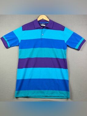 Vintage Crest Men’s Shirt Size Small Short Sleeve Polo Striped Multicolor Preppy